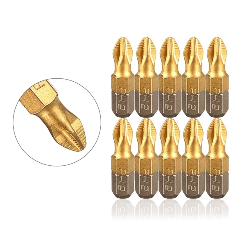 Complete 10pcs PH2 Screwdriver Bit Set Antislip Drill Bit for Woodworking