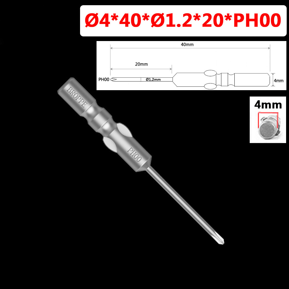 10X 4mm Round Shank Phillips Bit Set PH00/0/1/2 Fit for 800 Electric Screwdriver