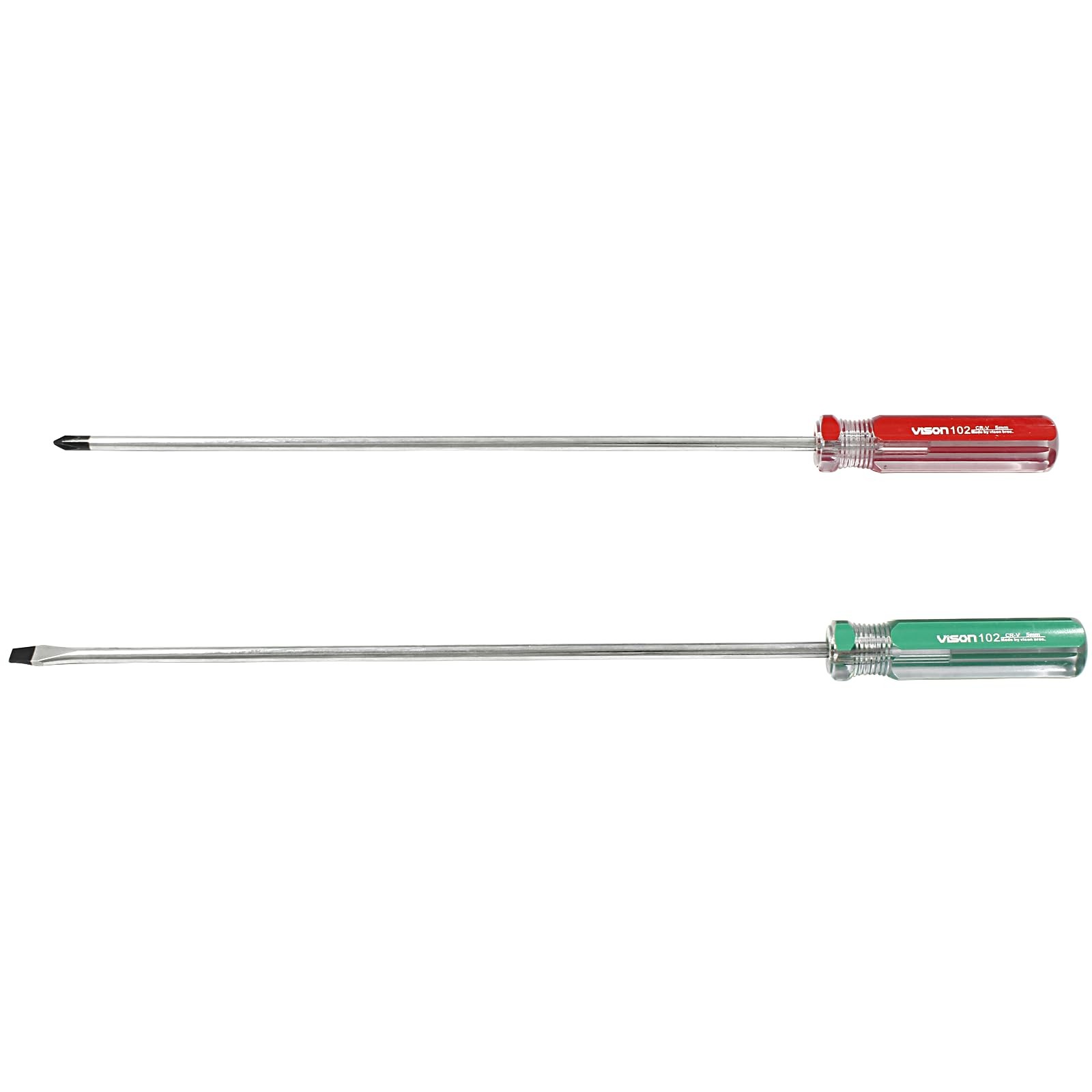 Hitefu 2PCS Long Screwdriver, 10 Inch Phillips and Slotted Screwdriver, Relia…