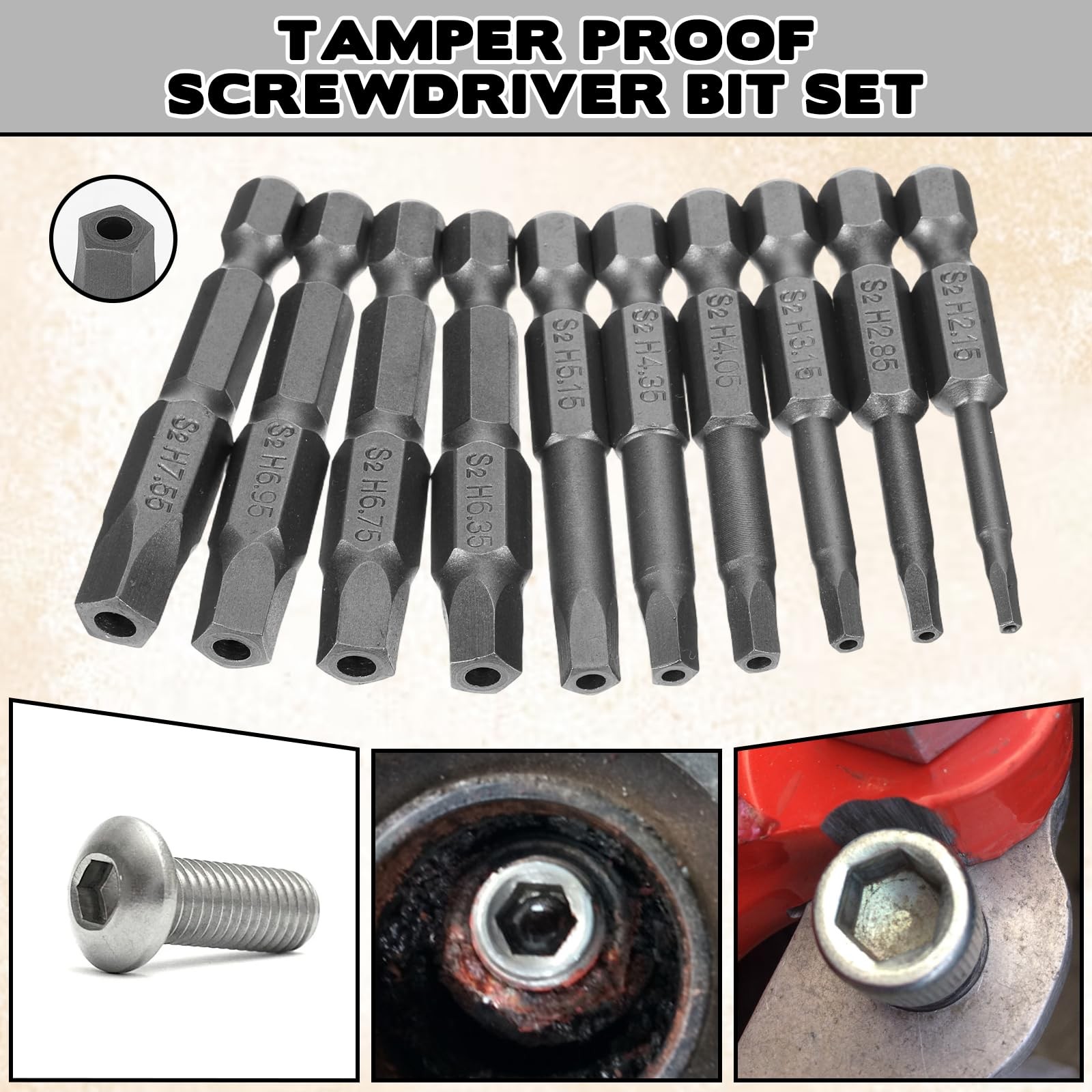 10PCS Security Screwdriver Bits Set, Magnetic Pentagon Head Screwdriver Bit S…