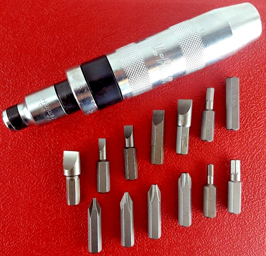14PcMANUAL 1/2″ Impact Driver Heavy Duty Screw Remover Reversible Tightening Set