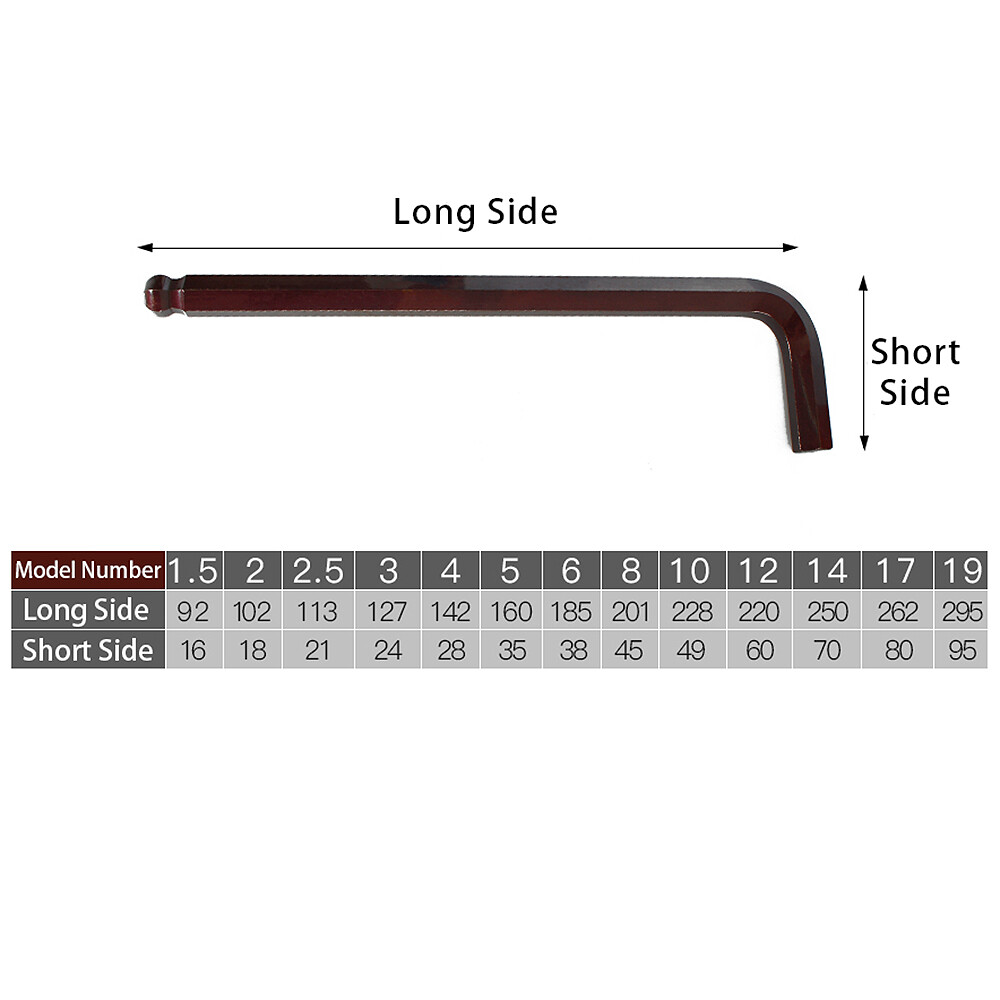 Allen Key Magnetic L-type Ball End Head S2 Hex Wrench Auto Screwdriver Tools