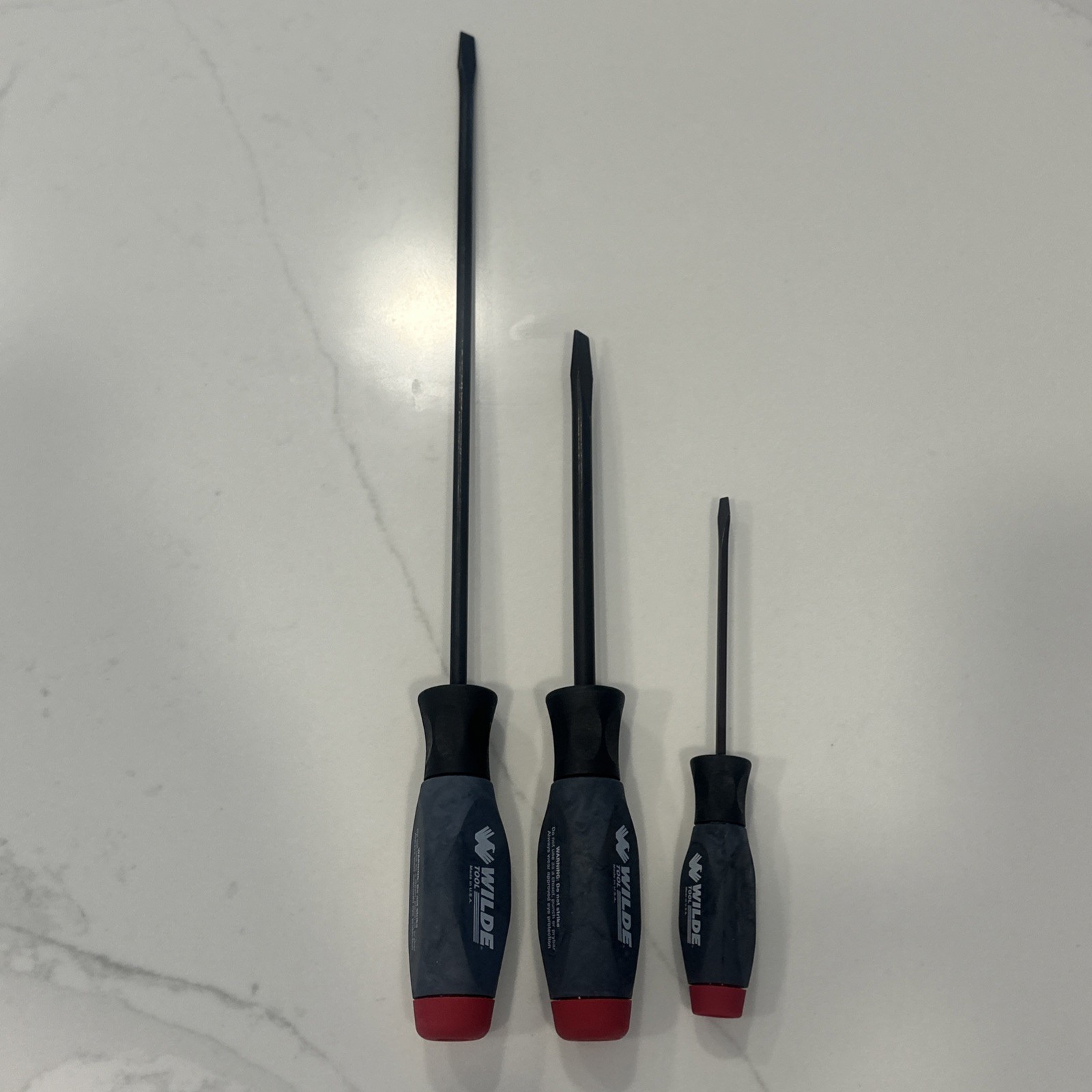 Wilde Tools 3 Piece Flathead Slotted Screwdriver Set Made In The USA