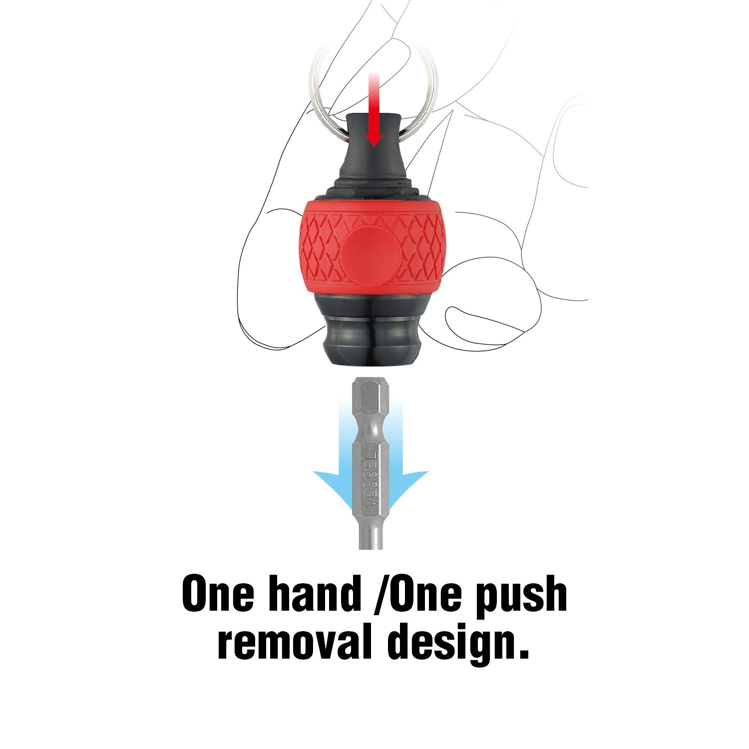 Vessel Ball Grip Carrying Bit Holder QB-22YU Orange