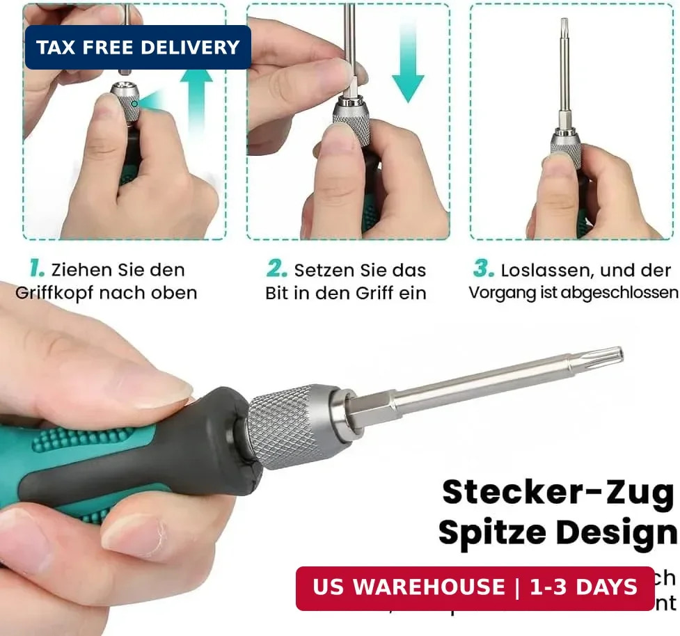 12 Piece Torx Screwdriver Set T6-T40, 1/4″ Magnetic Torx Set with Hole S2 Steel