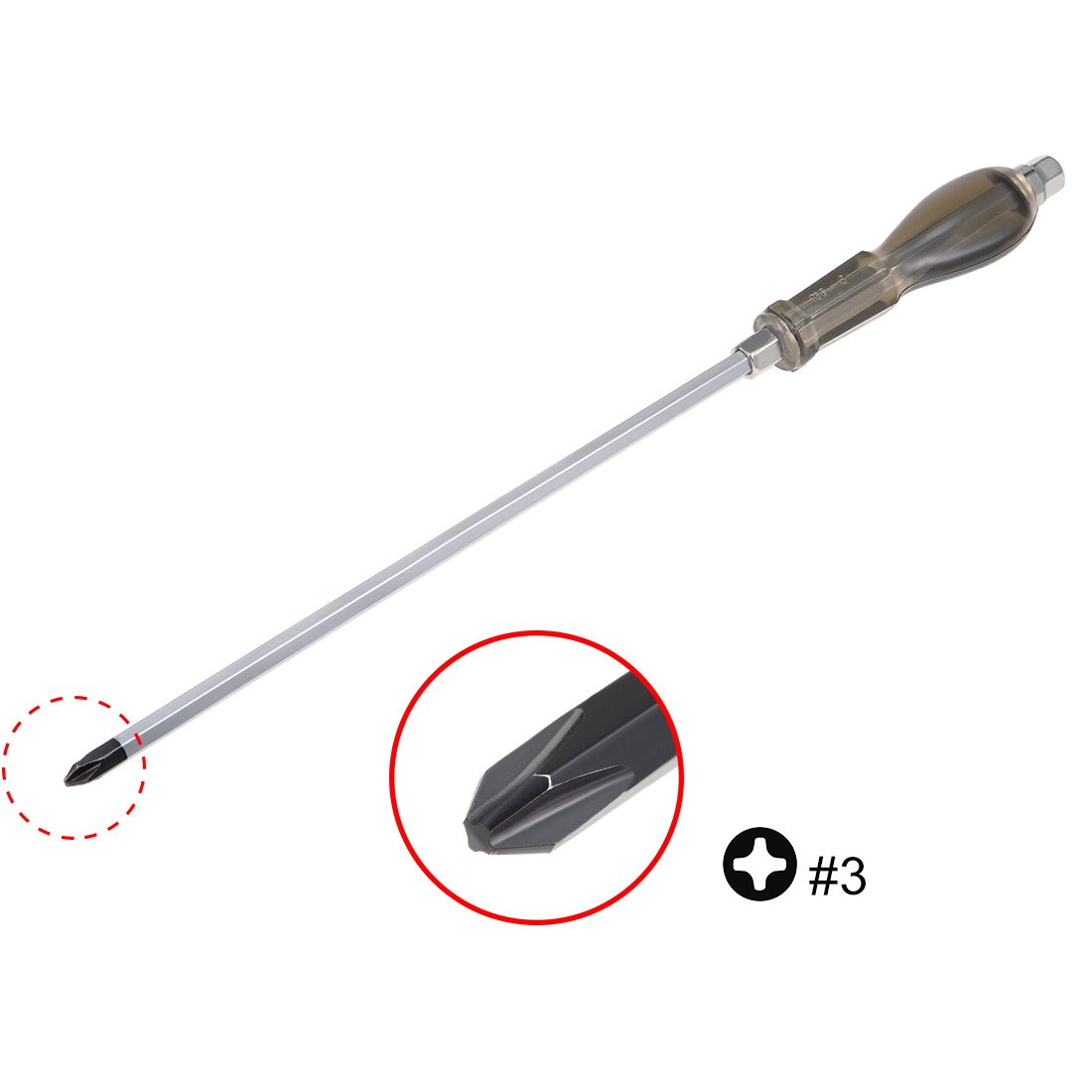 #3 Phillips Impact Screwdriver 12-Inch Cross Point Demolition Driver