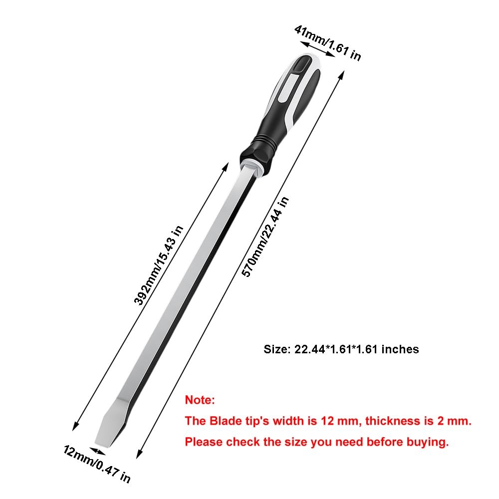 PANSHIYON 22-5/32″ Demolition Screwdriver,12mm Large Demo Gray+black+silver
