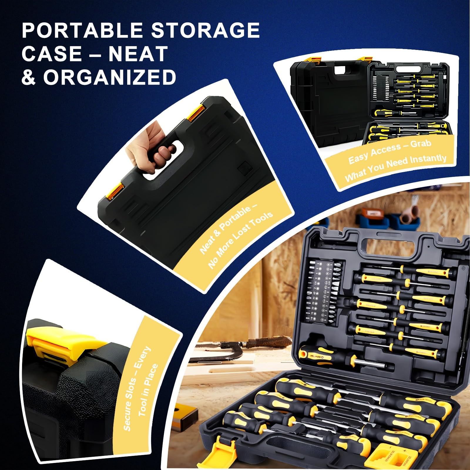Magnetic Screwdriver Set with Case, All-in-One Repair Tool Kit for Everyday H…