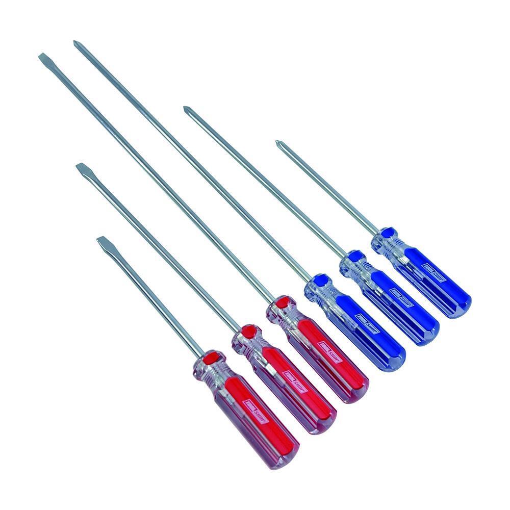 3″, 5″, & 8″ Slotted & Phillips 6 Piece Screwdriver Set Carbon Steel PVC Handles