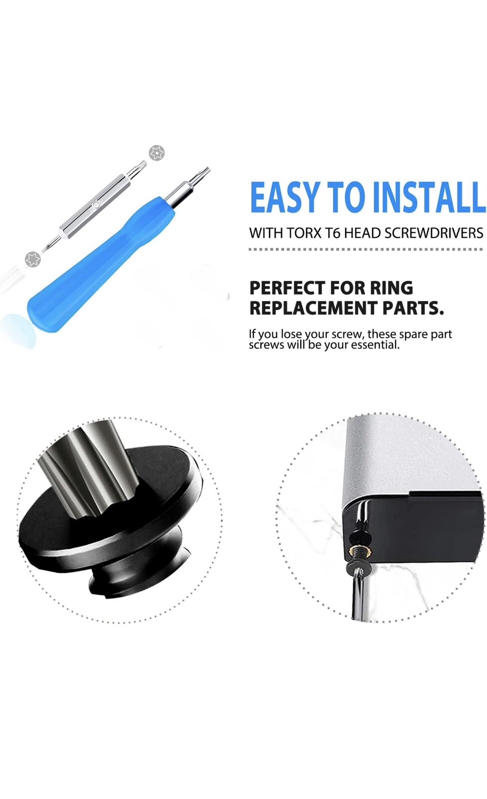 For Ring Blue Screwdriver Tool Torx Security Camera Doorbell Screws 1 2 3 4 Plus