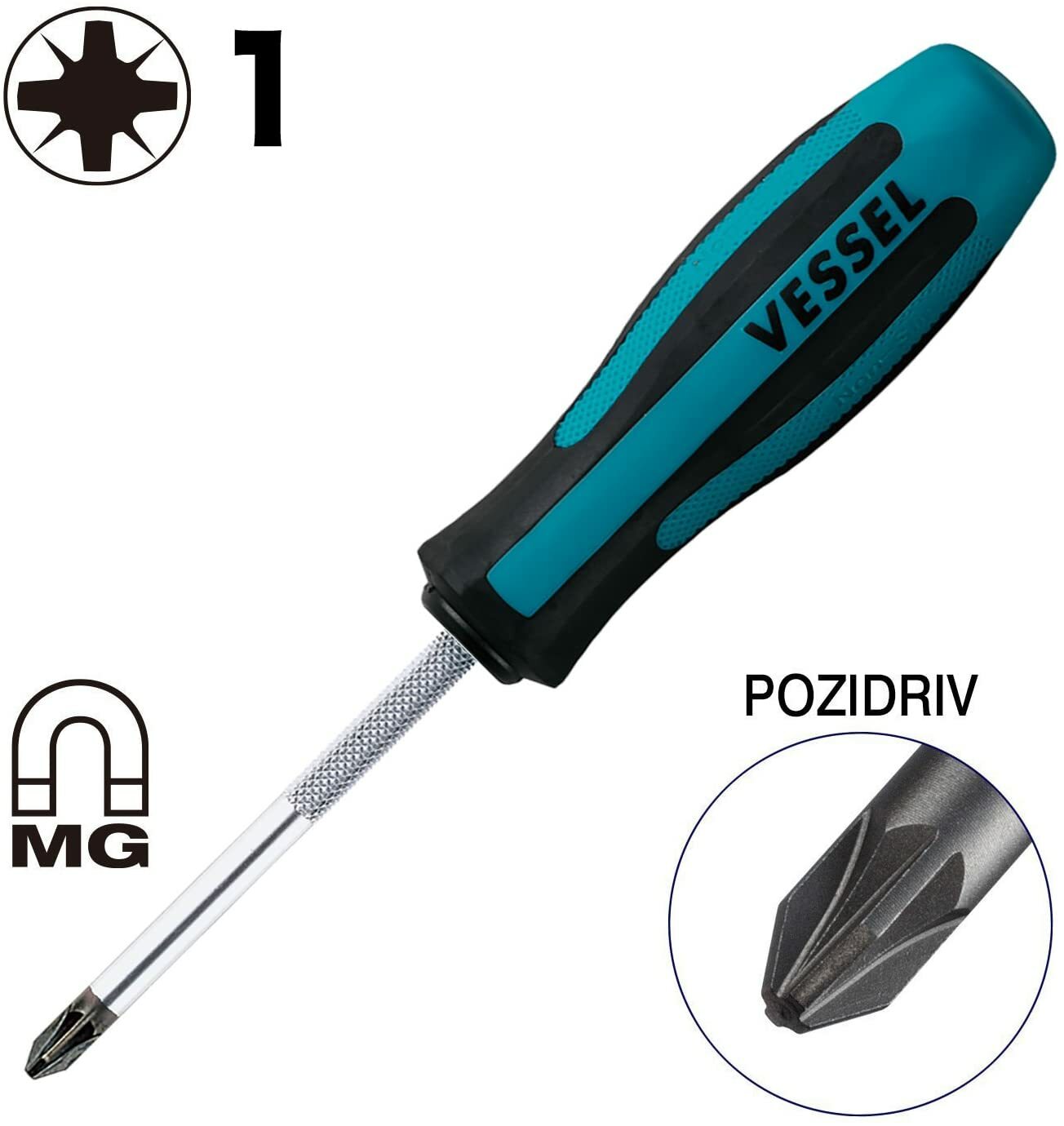 VESSEL Megadora 903 POZIDRIV 3-piece set PZ1x75 PZ2x100 PZ3x150 Driver Japan new