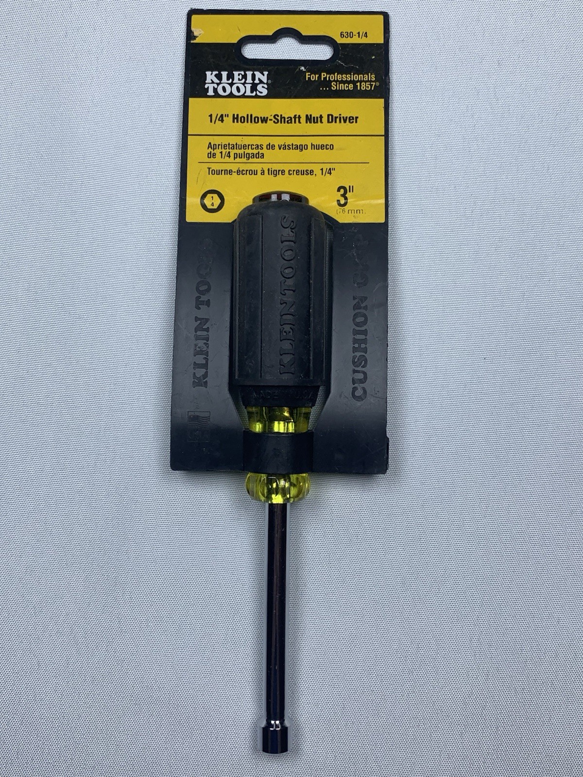 Klein Tools 630-1/4 1/4-Inch Nut Driver 3-Inch Shaft Cushion Grip