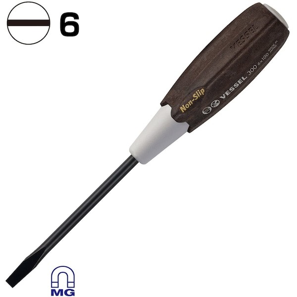 VESSEL 300S6100 WOOD-COMPO Screwdriver No.300 -6×100