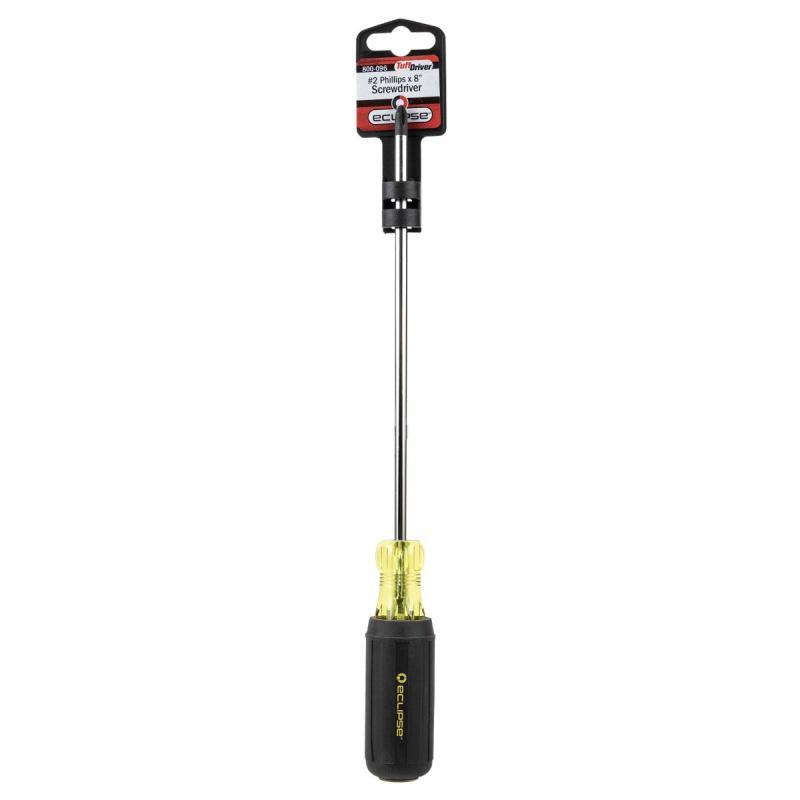 Eclipse 800-096 Phillips Screwdriver, #2×8″, Rubber Grip