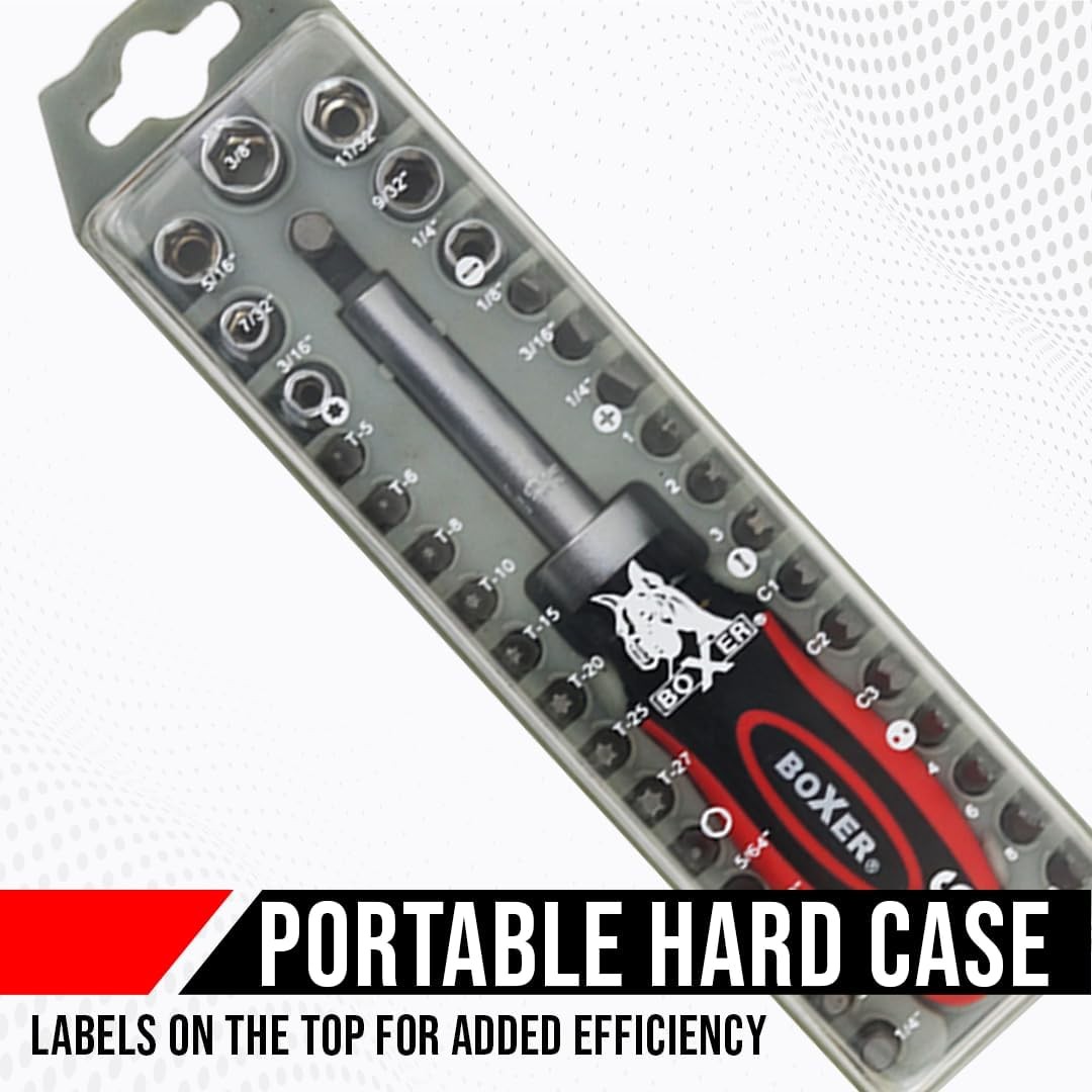 BoxerTool 36 Piece Ratchet Screwdriver Kit – Tamper Proof Tool Set With Secur…