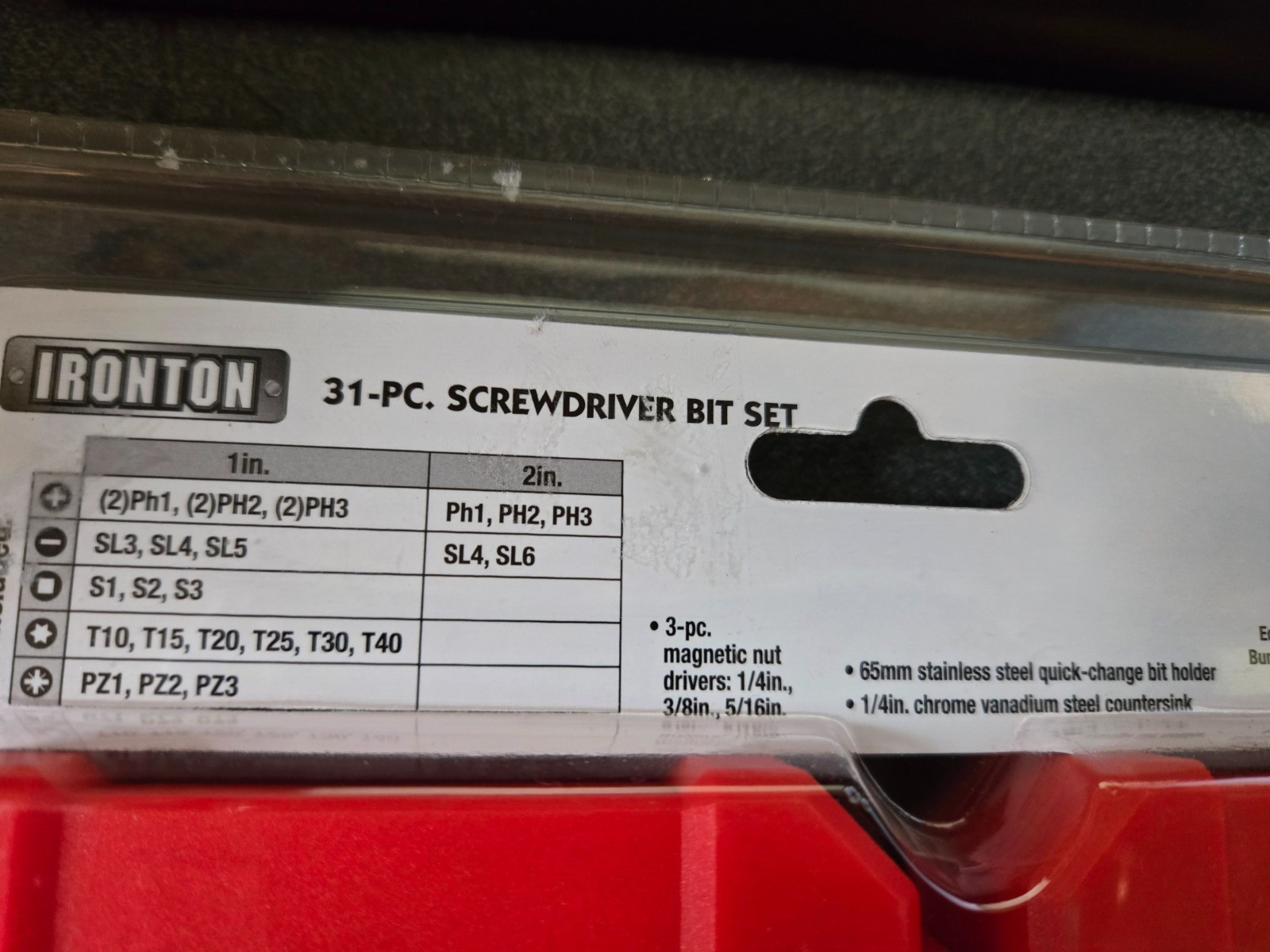IRONTON 31-Piece Screwdriver Bit Set Magnetic Holder Torx Hex Phillips Slotted
