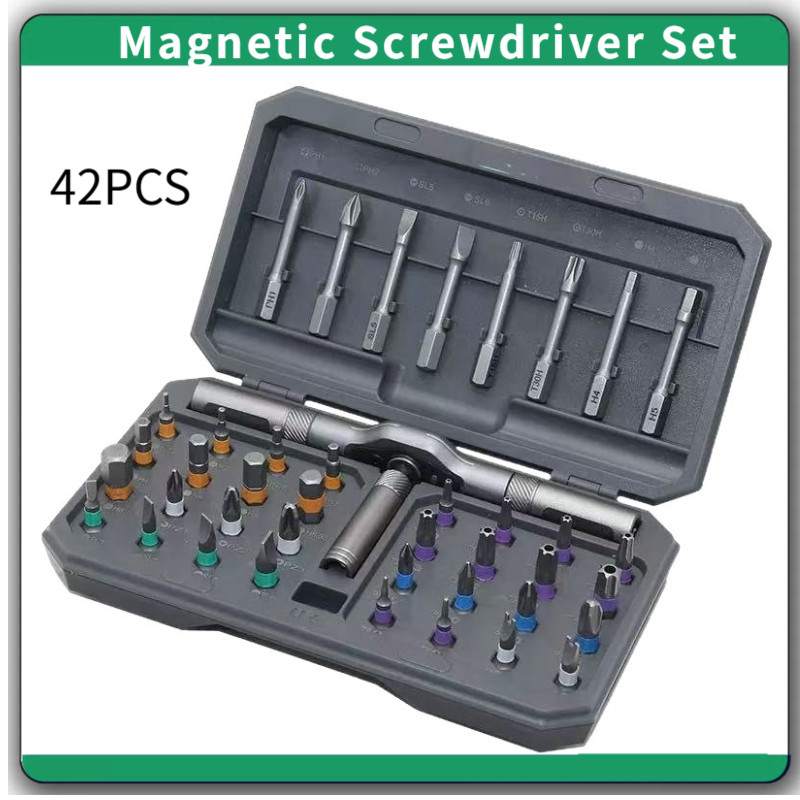 42 in 1 Magnetic Screwdriver Set Precision Ratchet Handle DIY Multi Repair Tool