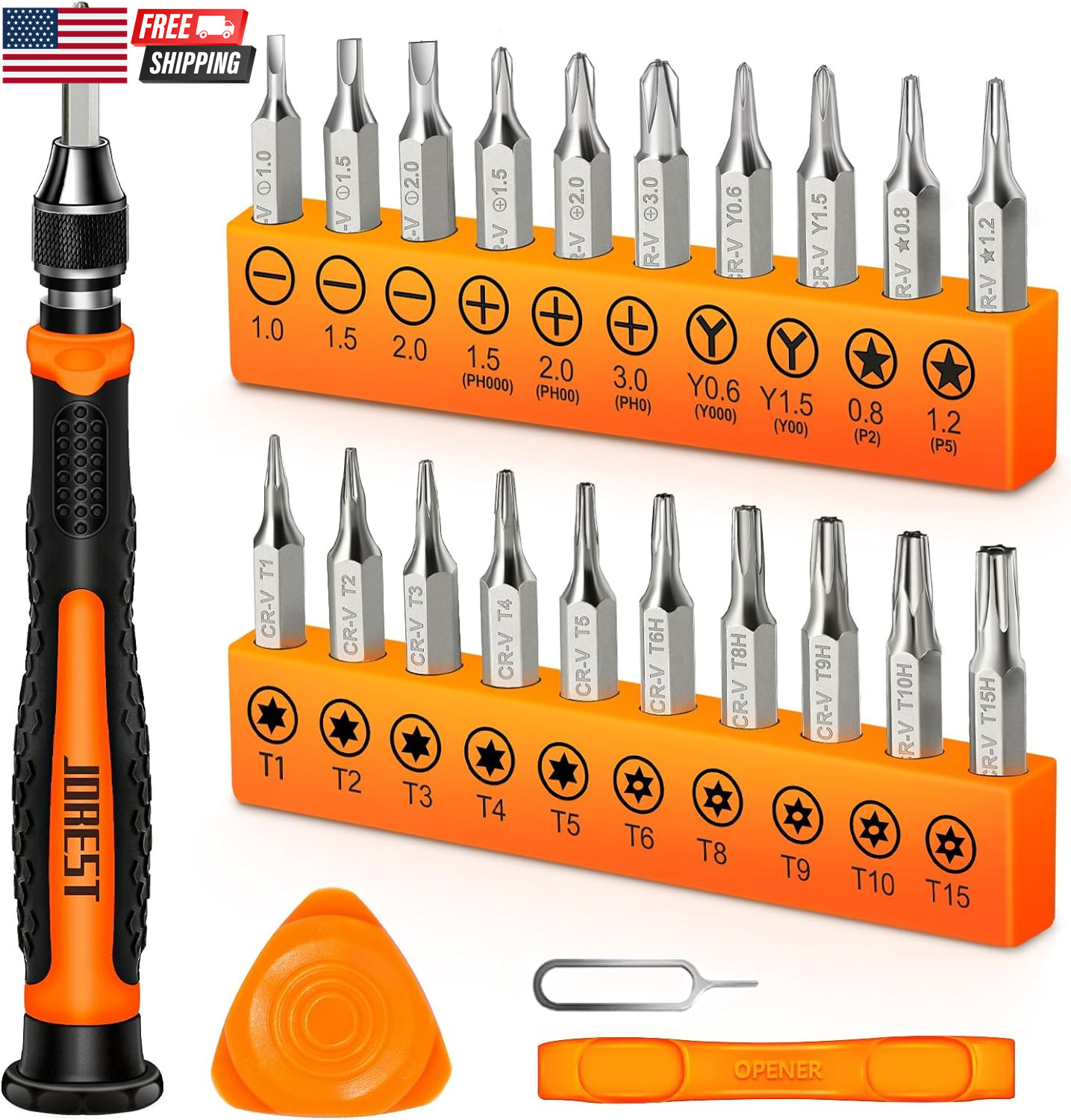 40Pcs Small Precision Screwdriver Set S2 Steel Magnetic Screwdriver Set with Tor