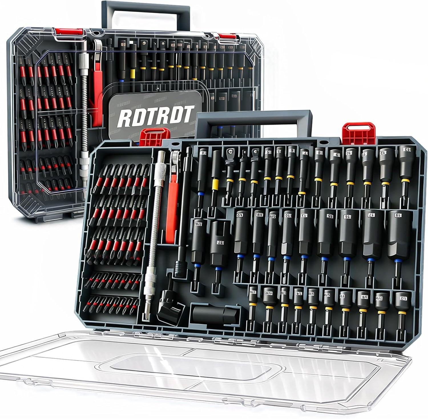 86-Piece Magnetic Impact Nut Driver Set, Sae/Metric Nut Driver Set, Right Angle