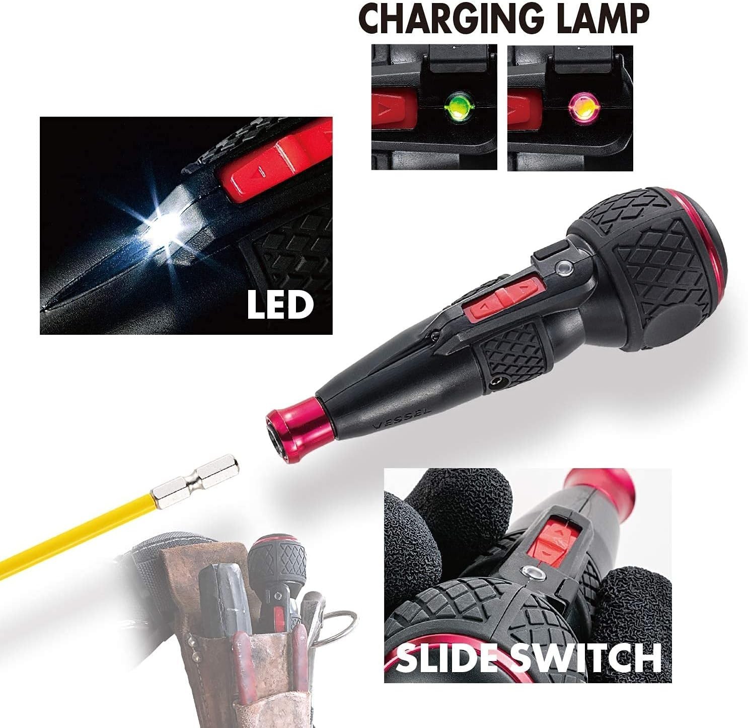 Powerful Electric Ball Grip Driver – 800mAh Battery, Black