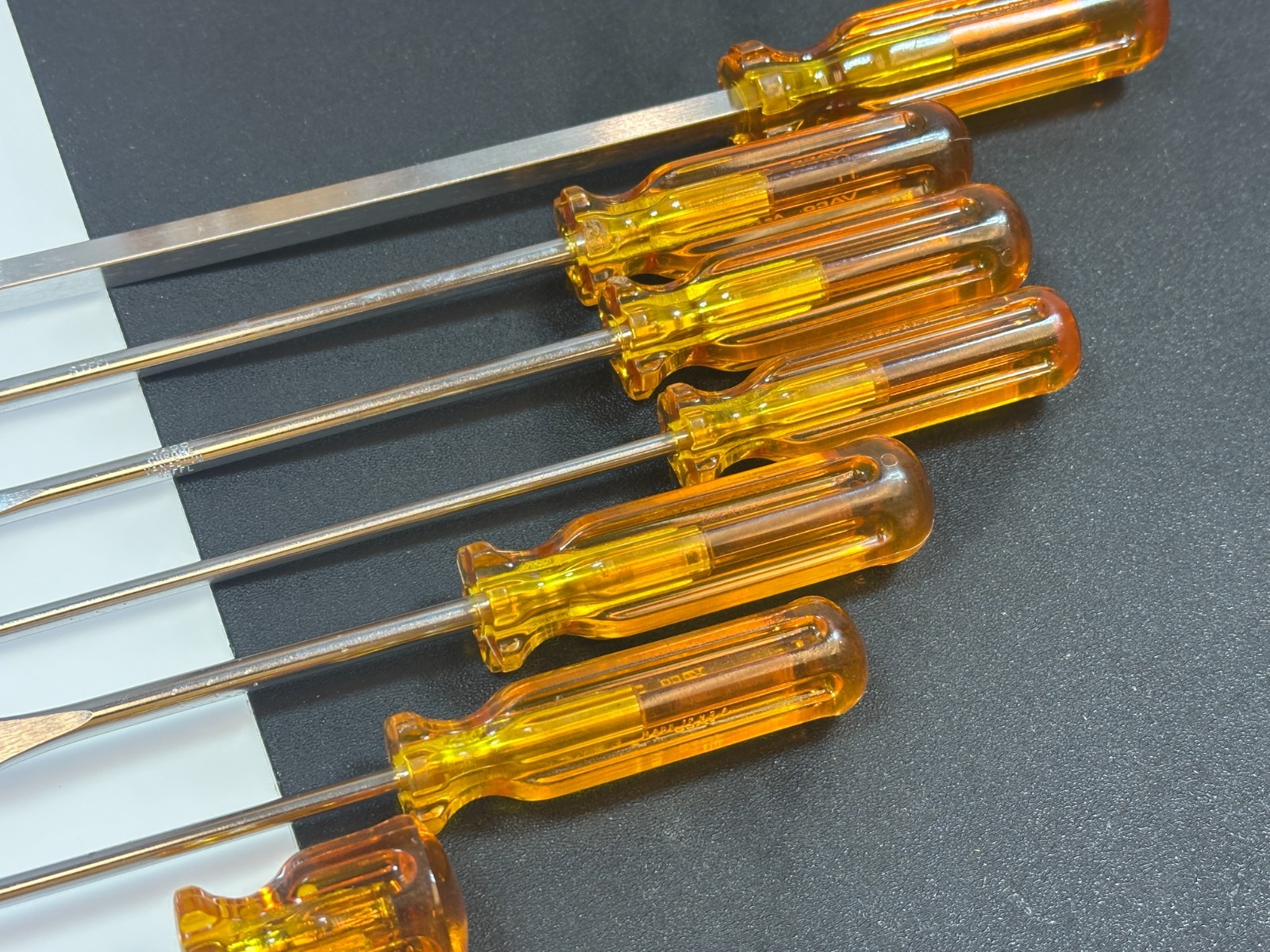 🇺🇸 VACO Tools USA 8pc Flat & Phillips Screwdriver Set, Amber Hard Handle, NOS
