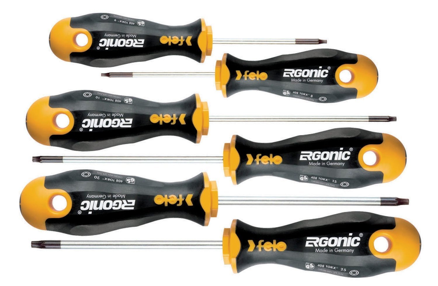 Felo 0715753165 Ergonic Torx Screwdrivers, Set of 6
