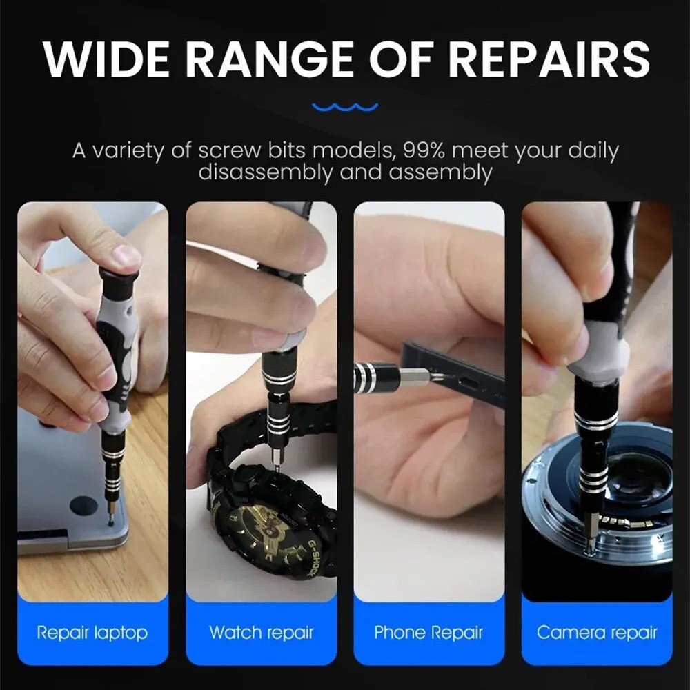 Magnetic Precision 115 in 1 Repair Screwdriver Set PC Phone Electronics Tool KFW