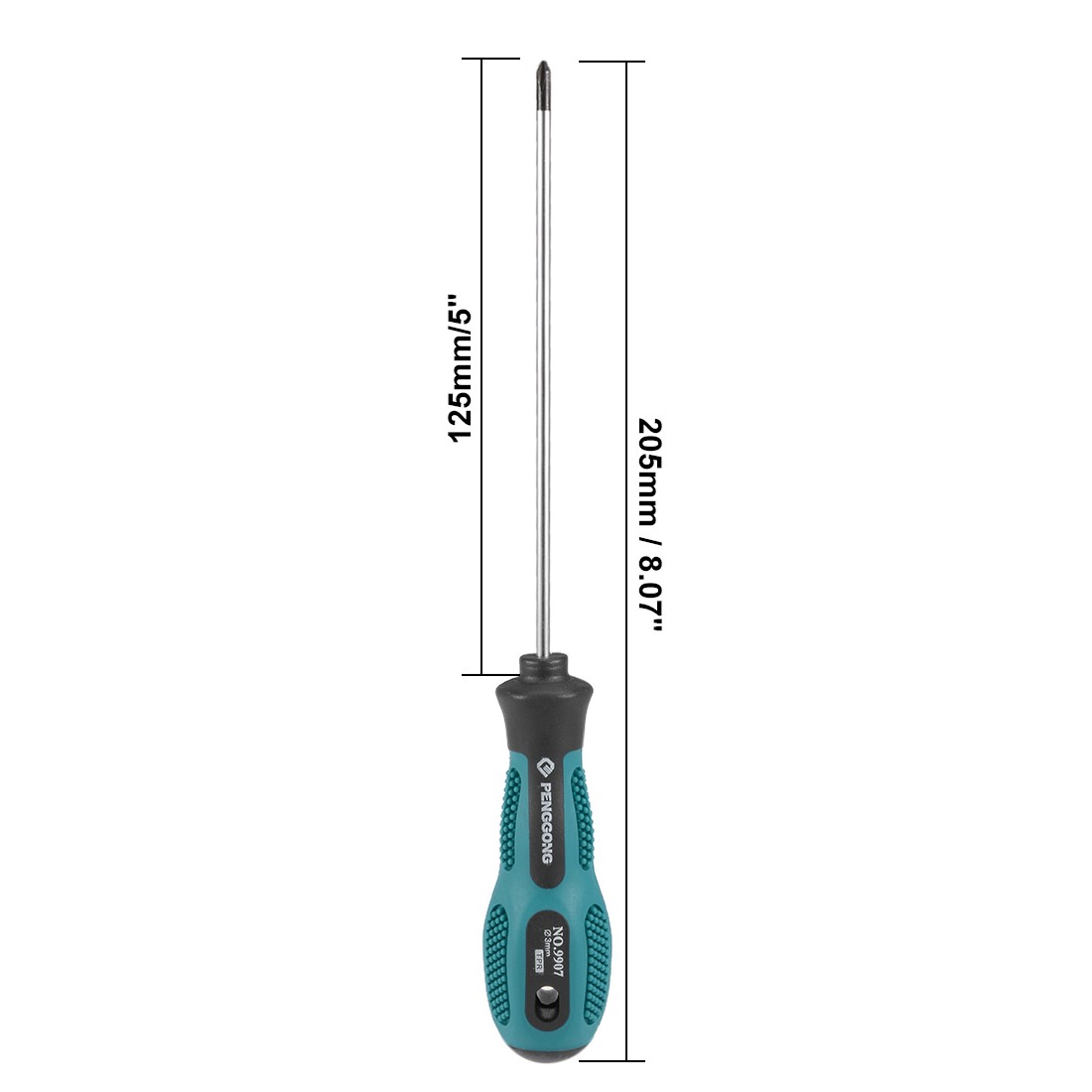 #0 Phillips Screwdriver 5 Inch Round Shaft Non Slip Comfortable Handle Green