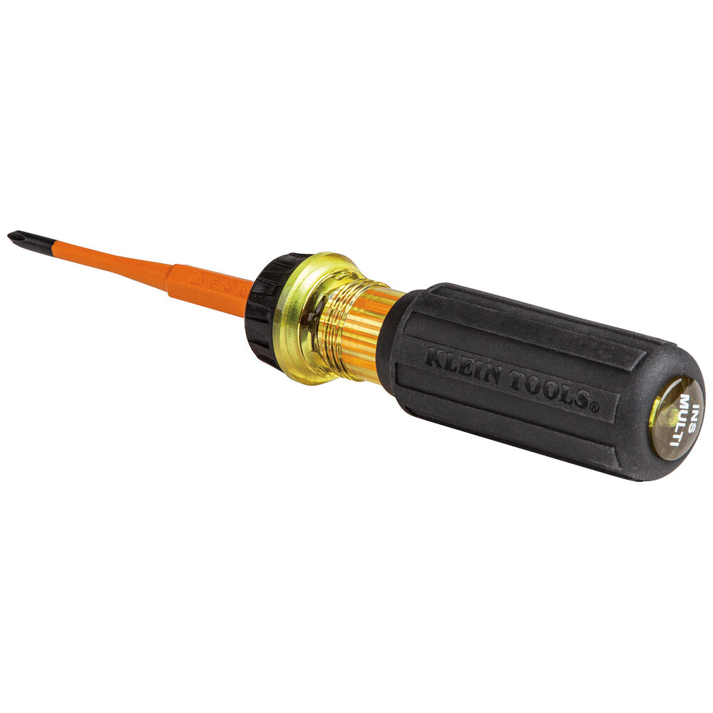 Klein Tools 32286 2-in-1 Insulated Flip-Blade Screwdriver, #1 Ph, 3/16-Inch Sl