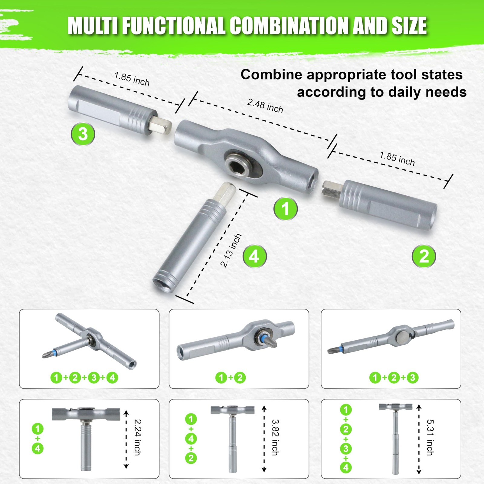 SUNHZMCKP 24 in 1 Magnetic Ratchet Screwdriver Set with Detachable T Handle