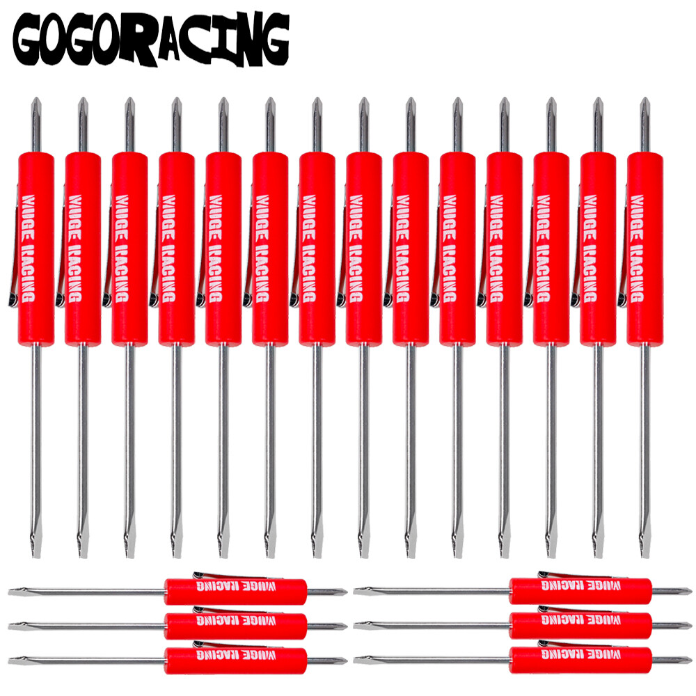 20 X Red Mini Pocket Screwdriver Phillips & Flat Head Tip with Magnet and Clip