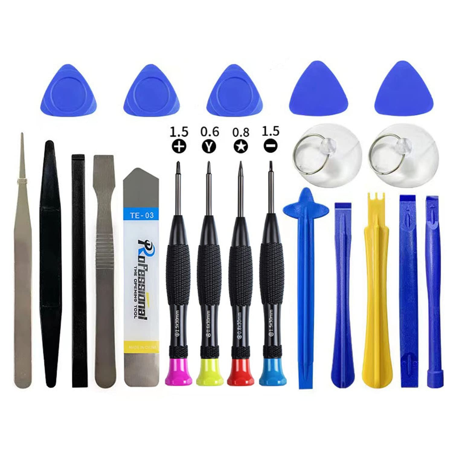 21-Piece Set Opening Pry Tool Screwdriver Multiple Functions Repair Black
