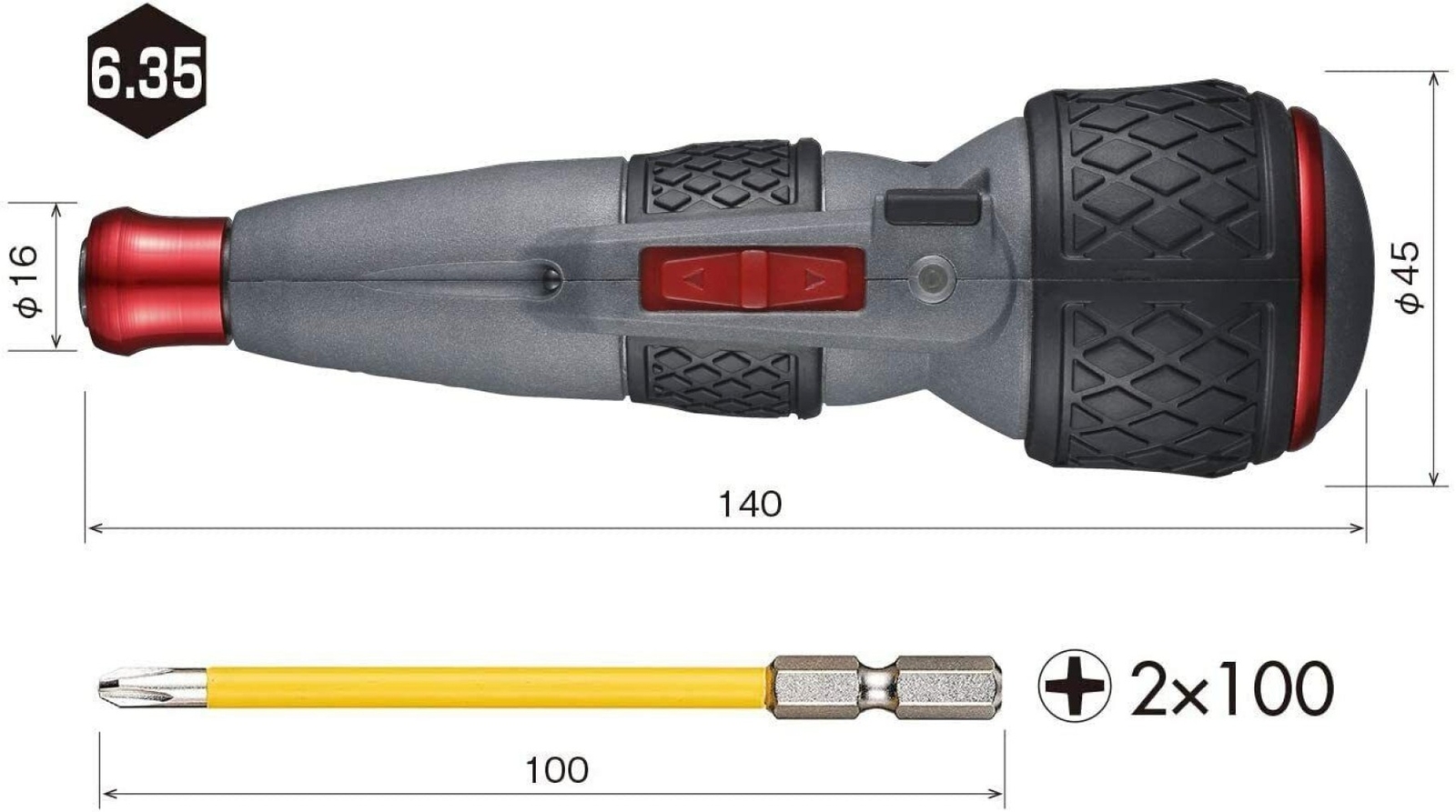 VESSEL 220USB-S1 High Speed Ball Grip USB Charge Power Driver 1 Bit Set