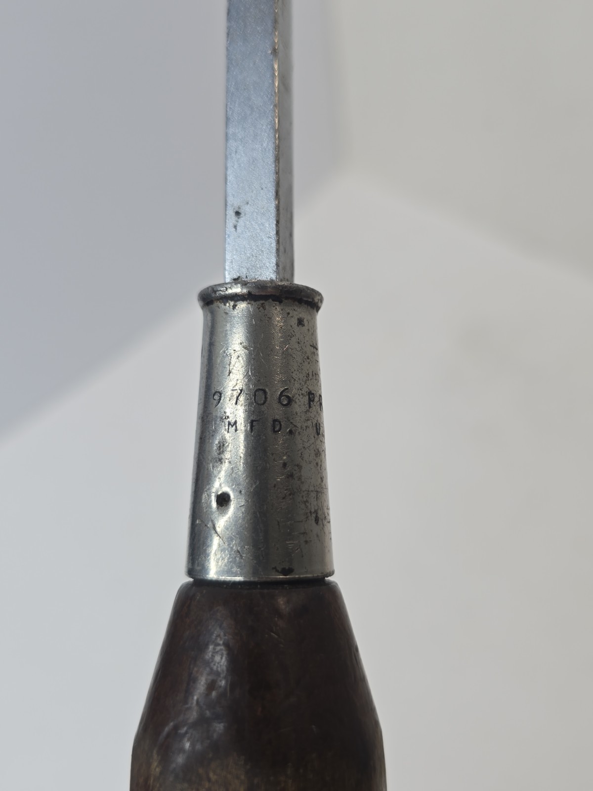 RARE Vintage Proto 12″ Flathead Screwdriver 9706 USA Wood Handle Tools