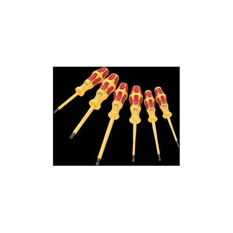 Wera 05051576001 051575 Kraftform VDE SL/PZ Screwdriver Set, 6 Pcs