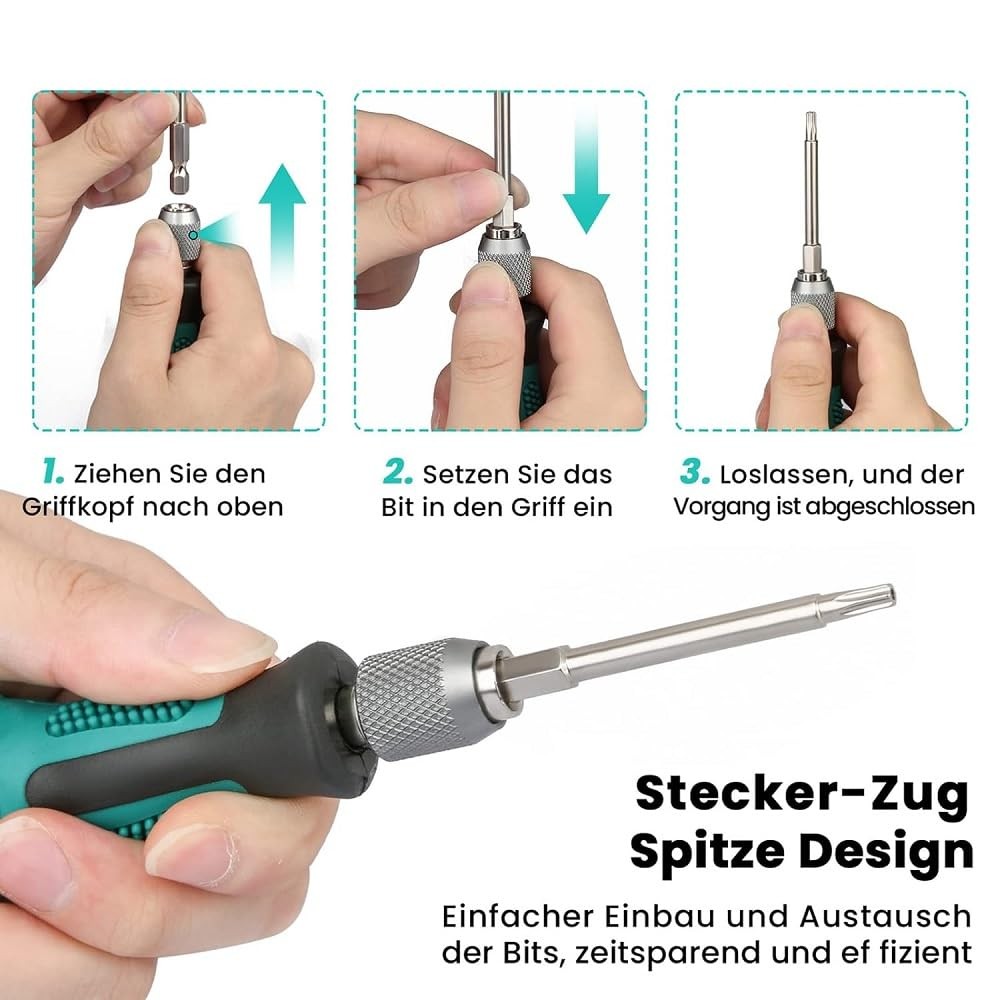 12 Piece Torx Screwdriver Set T6-T40, 1/4″ Magnetic Torx Set with Hole S2 Ste…