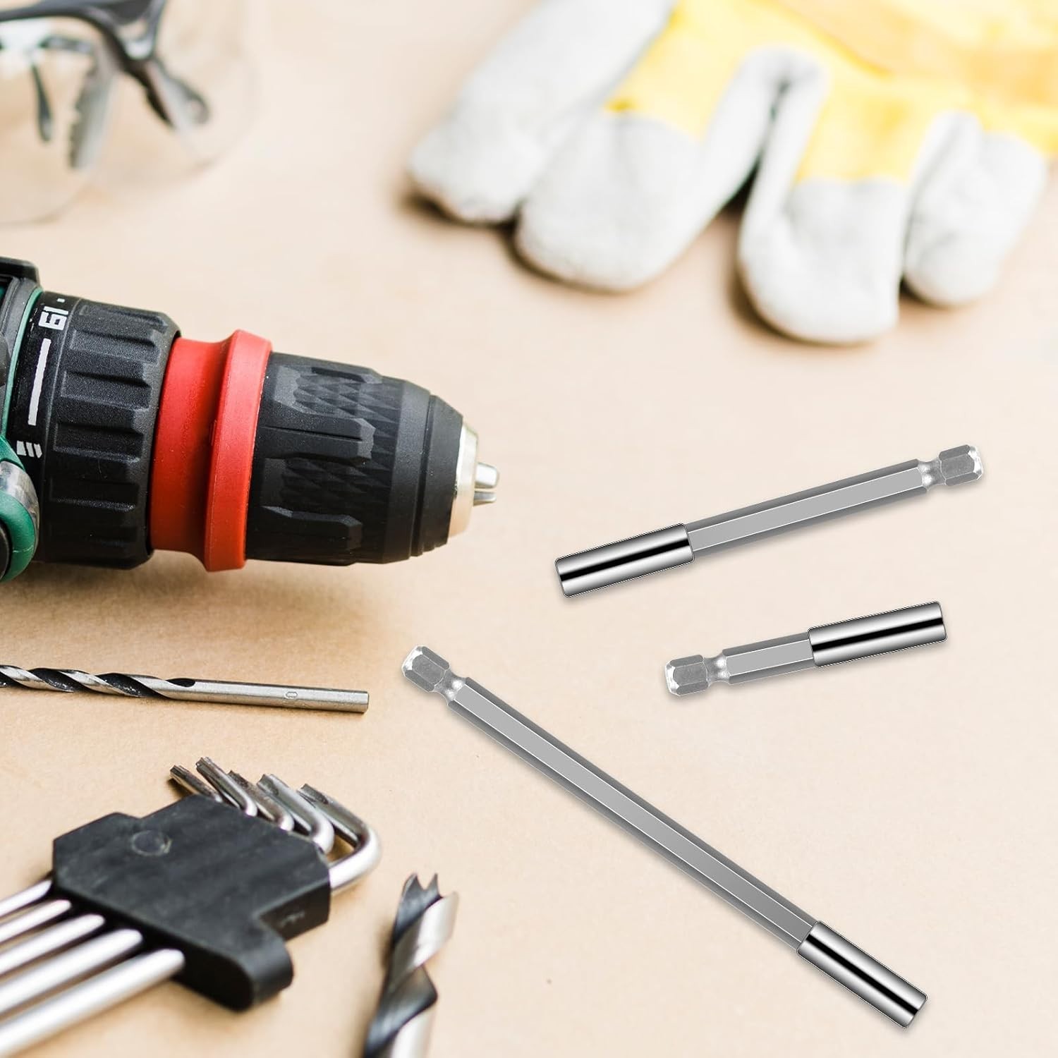 3 extensiones magnéticas para brocas de 1/4″ con vástago hexagonal y puntas de
