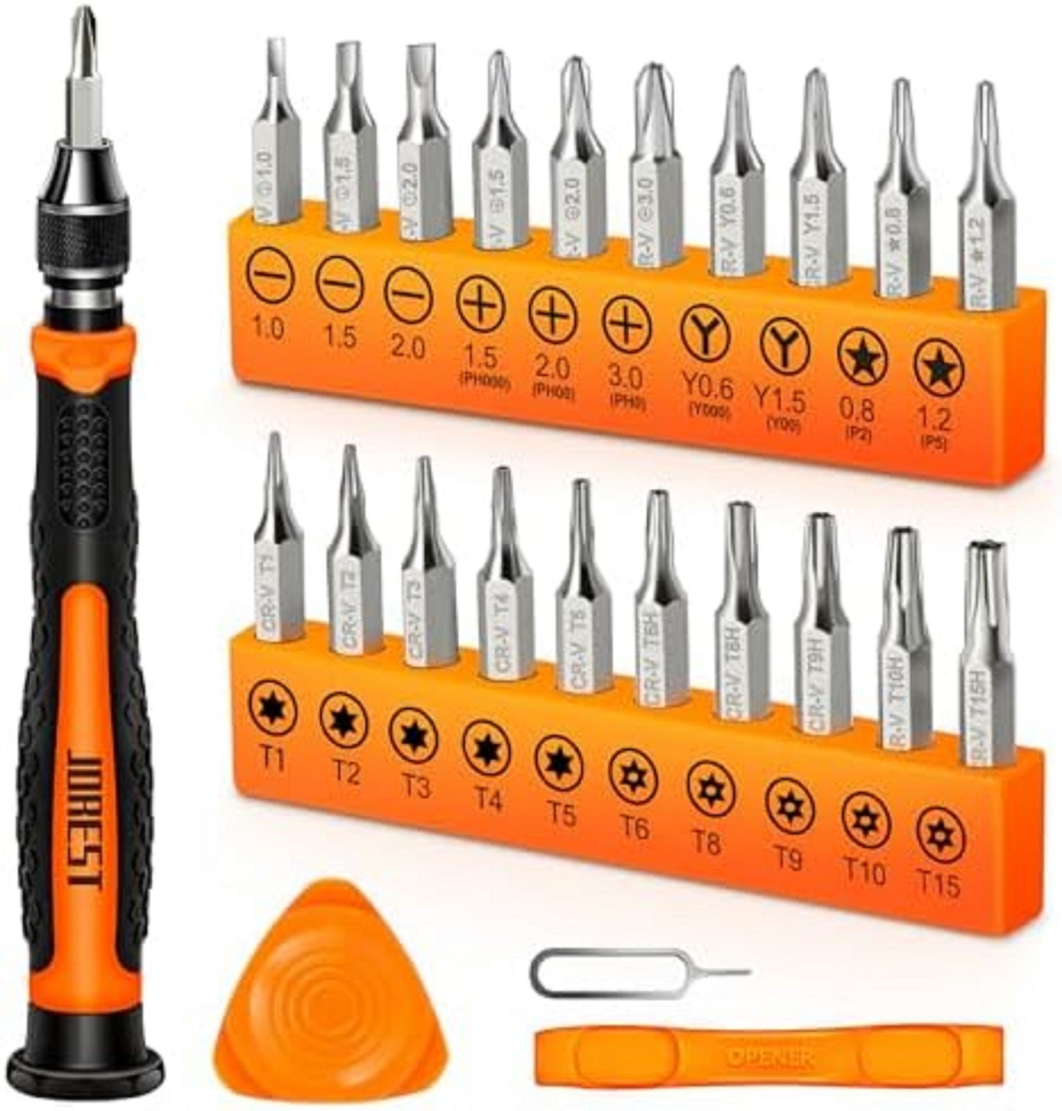 24Pcs Small Precision Screwdriver Set with Torx T5 T6 T8 T9, Y00, Star P5, Mini