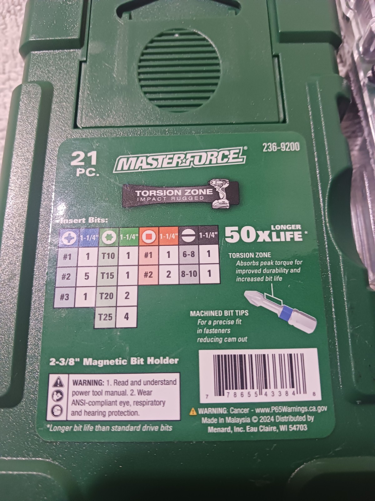 Masterforce 21-Piece Magnetic Bit Set 236-9200 + Zoid 10 Blades