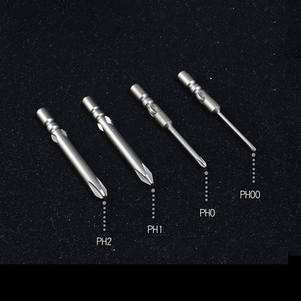 Phillips Bits PH00 PH0 PH1 PH2 4mm Round Shank Magnetic Screwdriver Drill Bit