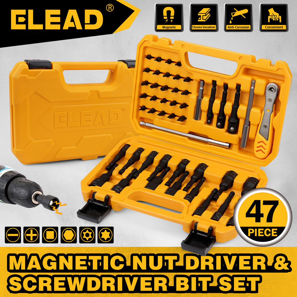 47-Piece Magnetic Nut Driver & Screwdriver Bit Set – Strong Magnetic Nut Drivers