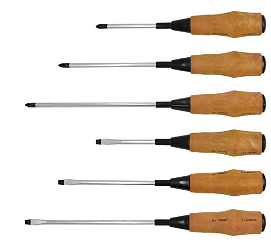 Champion Tools/no1800fw-pm-100-150-200 Woody Handle Minus/Plus Driver 6-pc Set