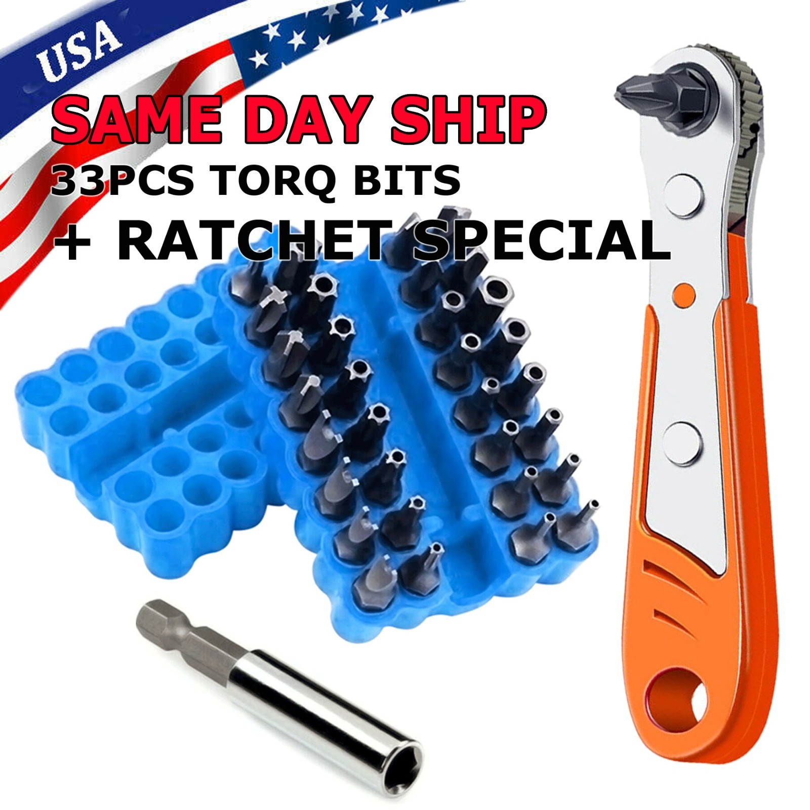 34pcs T6-T40 Magnetic Head Torx Screwdriver Bit Set Security Tamper Proof Star