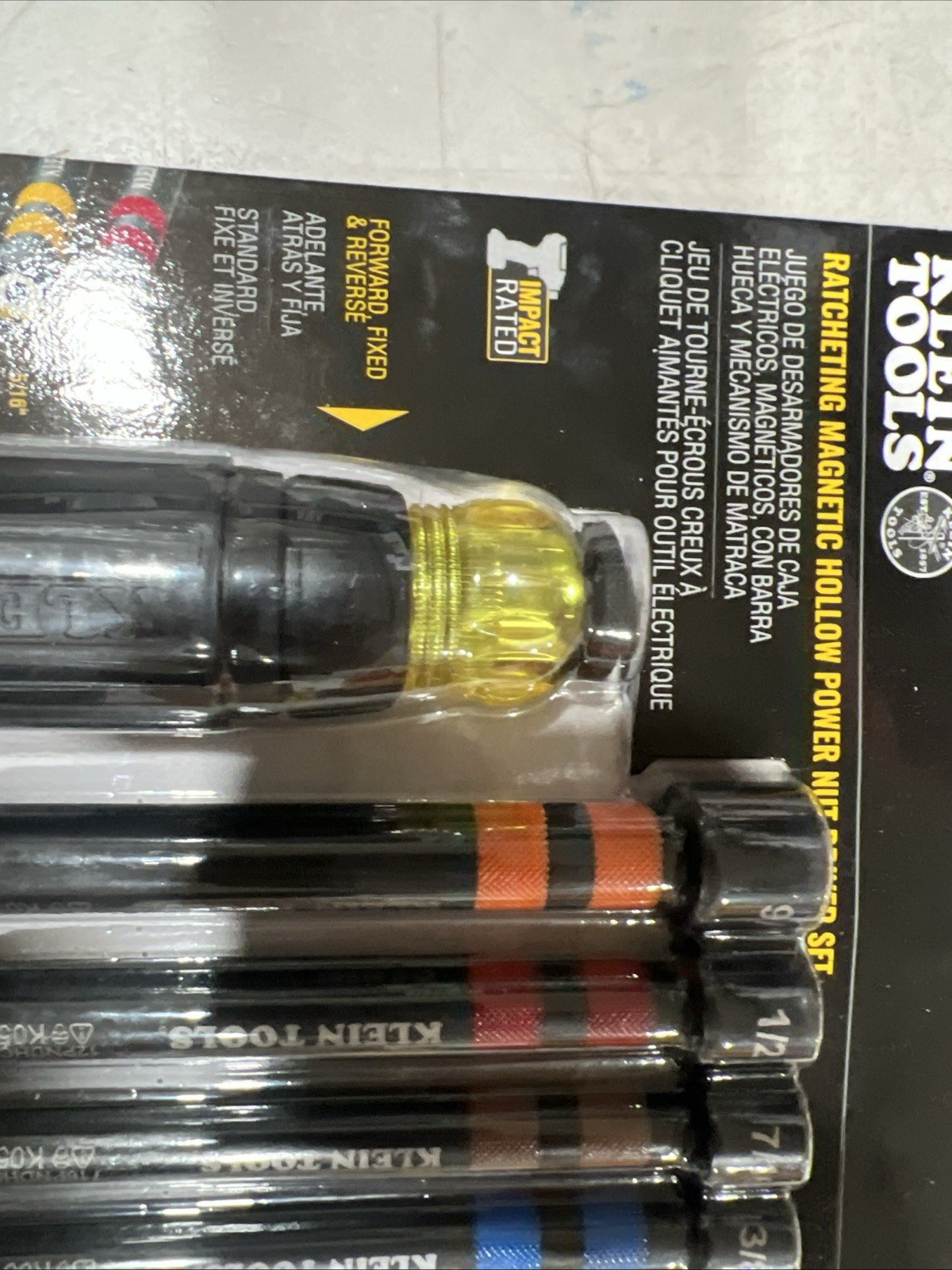 Klein Tools 32950 Hollow Magnetic Color-Coded Ratcheting Power Nut Driver, 7 Pc.