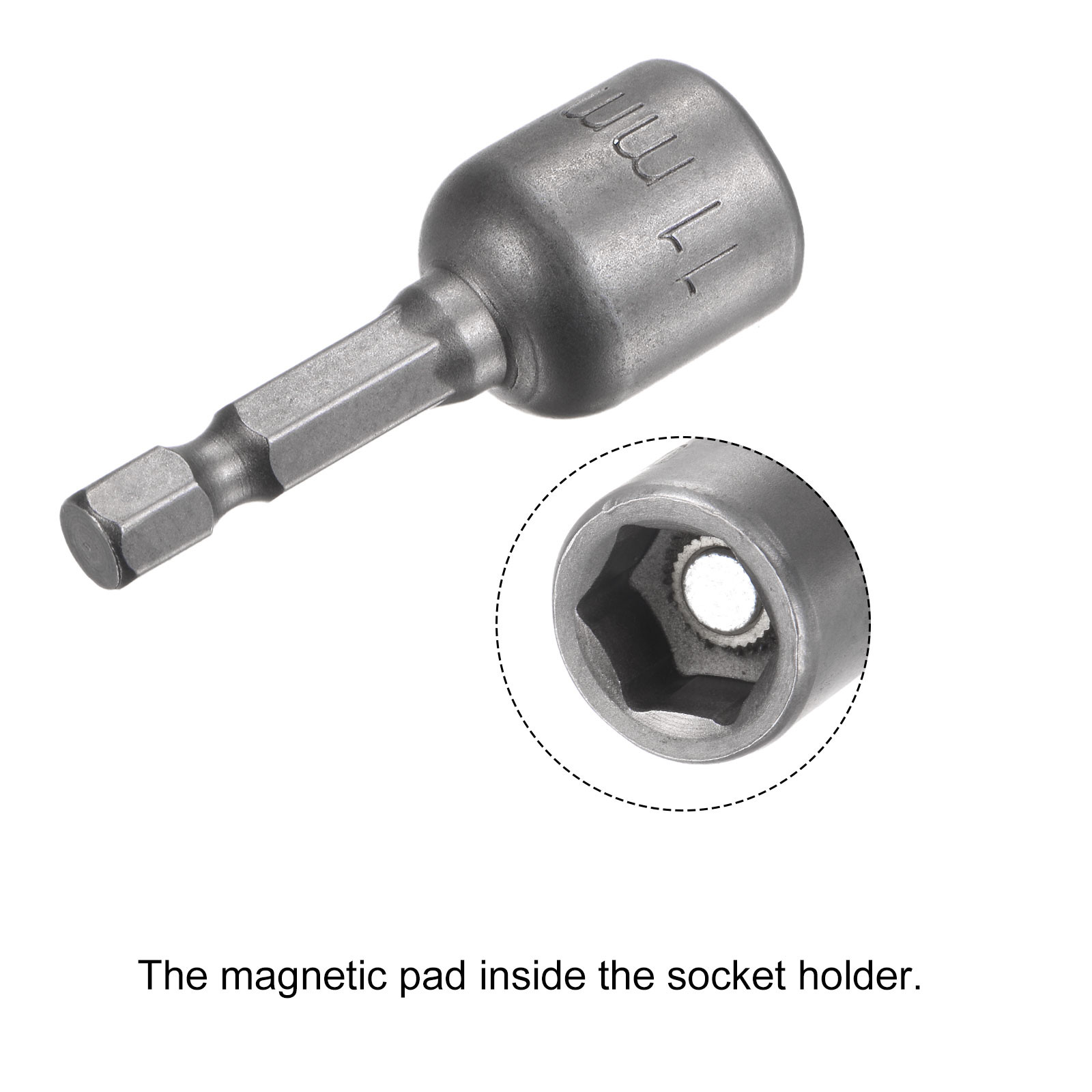 1/4″ Quick-Change Hex Shank 11mm Magnetic Nut Driver Bit, 1.89″ Length