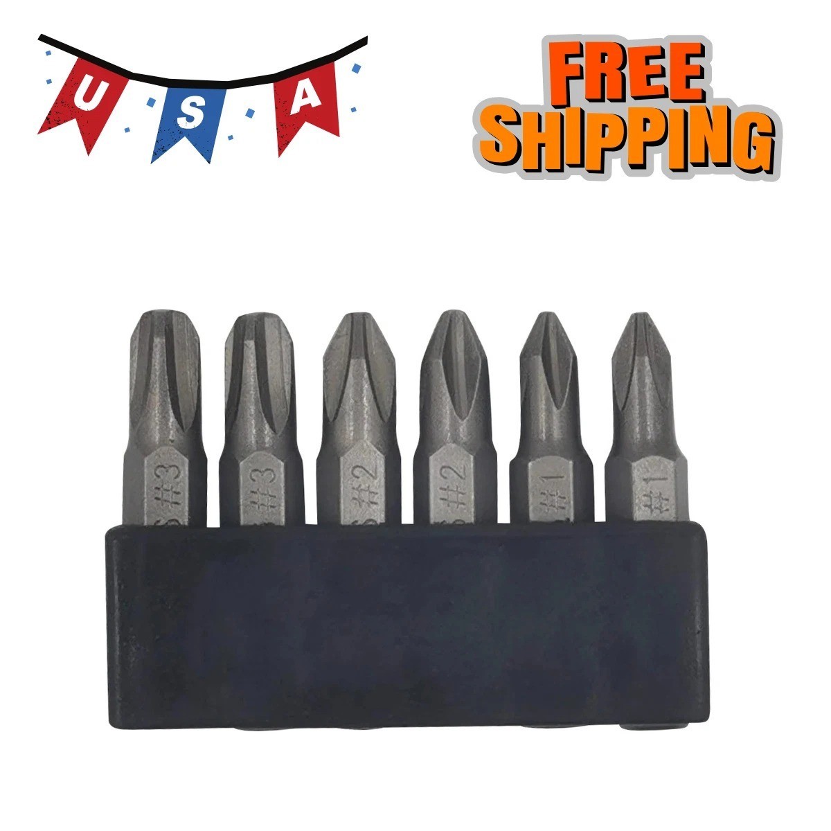 6Pcs 35Mm JIS Screwdriver Bit Set with Magnetic Tip, 1/4 Hex Shank, S2 Alloy_Ste