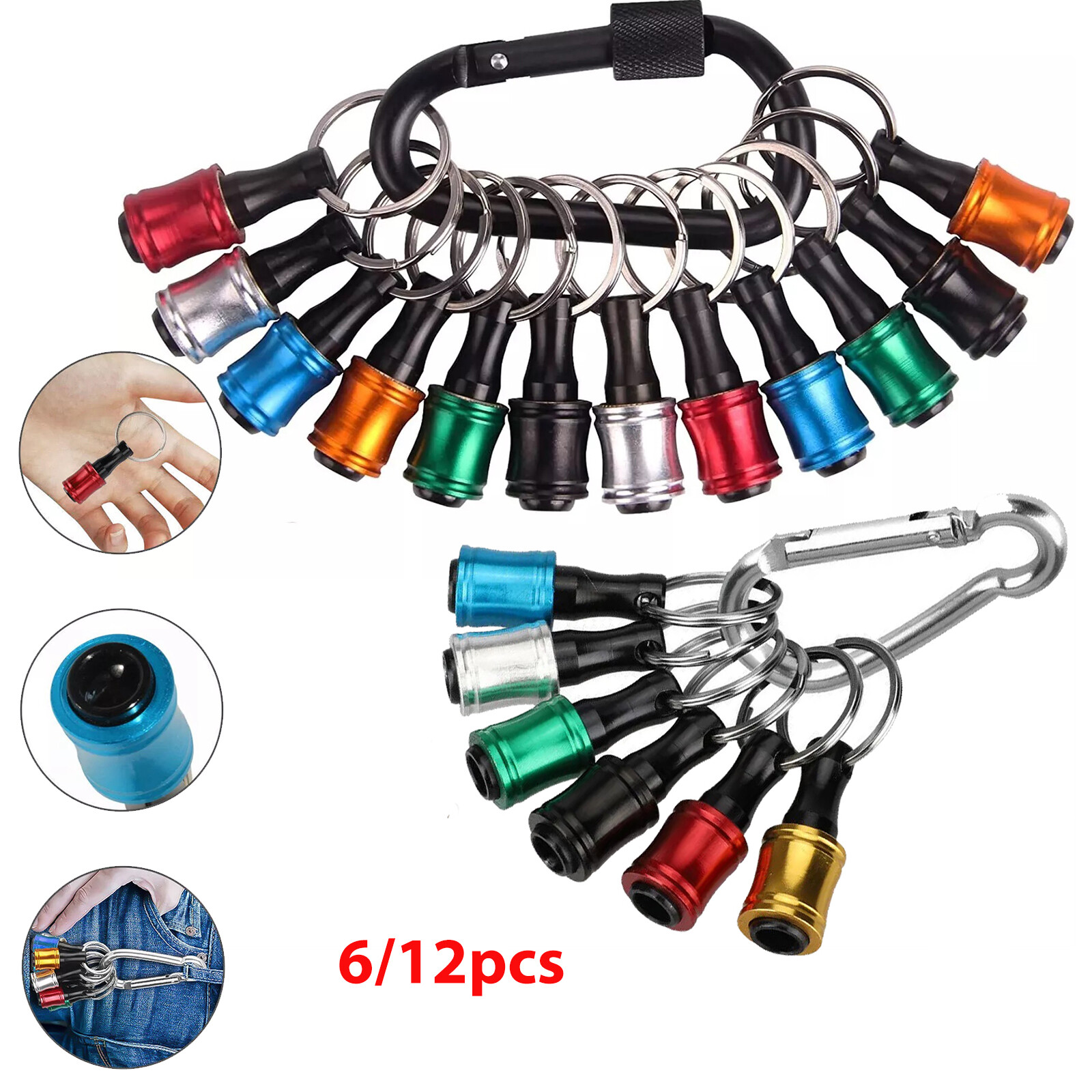 1/4″ Hex Shank Quick Release Keychain Screwdriver Drill Bit Holder Bit Set 24PCS