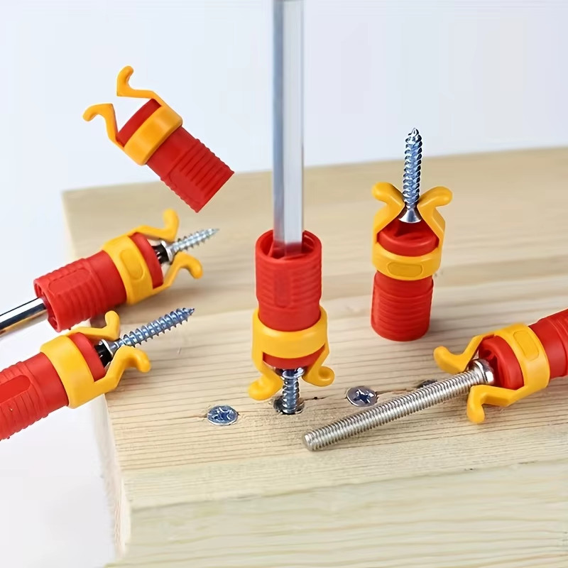 1 Piece Screw Holder, Plastic Woodworking Tool for Safety Screws and Drill Clamp