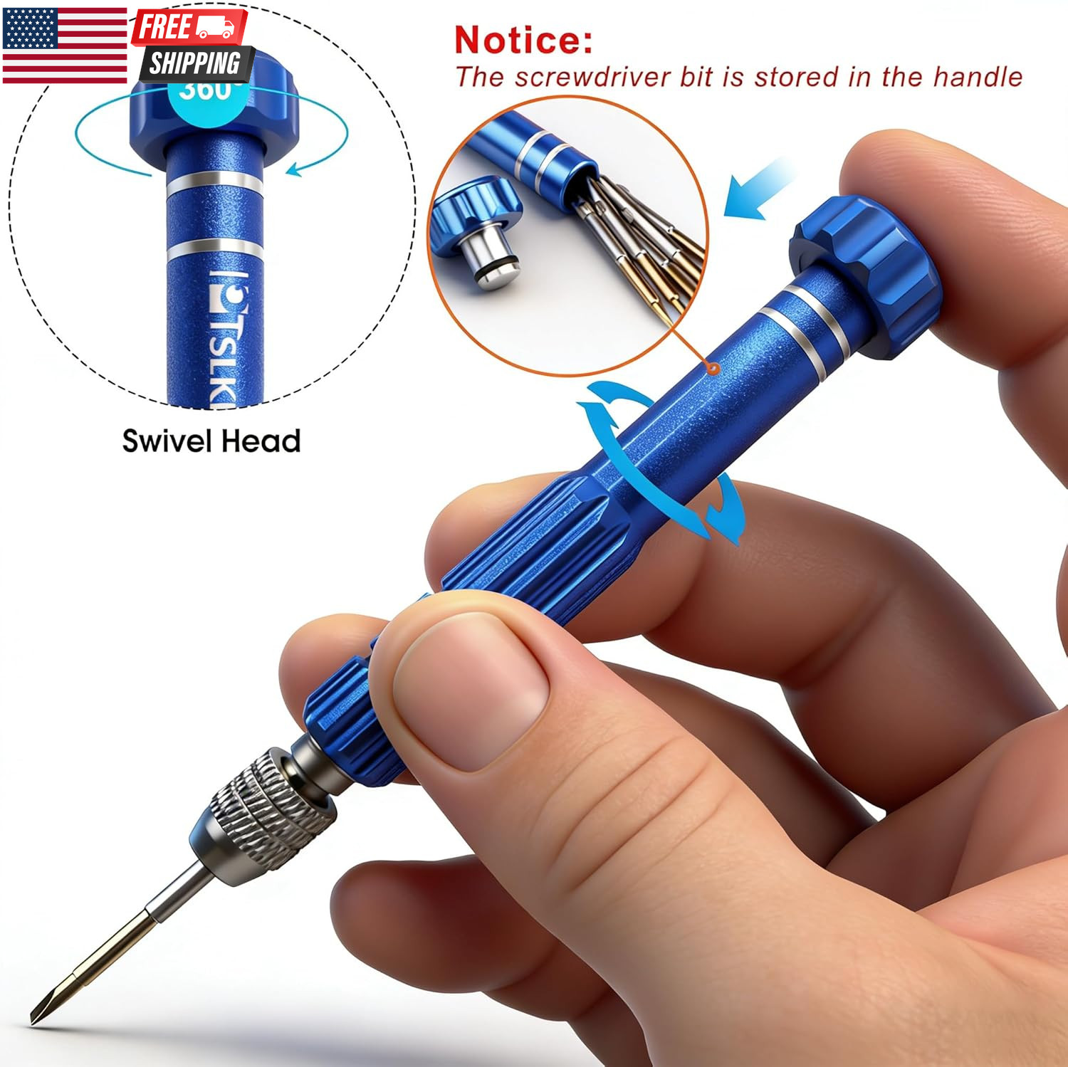 5-In-1 Multifunctional Small Screwdriver, S2 Steel Magnetic Screwdriver Kit for