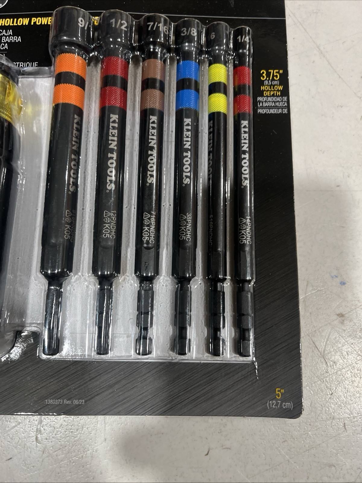Klein Tools 32950 Hollow Magnetic Color-Coded Ratcheting Power Nut Driver, 7 Pc.